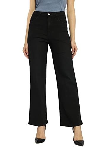 KOTTY Women's High Rise Cotton Lycra Blend Ankle Length Relaxed Fit Jeans