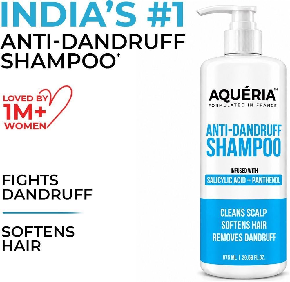Aqueria Anti-Dandruff Shampoo with Salicylic Acid Helps Control Dandruff (875 ml)