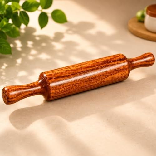 Jaipur Ace Brown Wooden Belan for Chapati | Roti | paratha | Puri | Papad