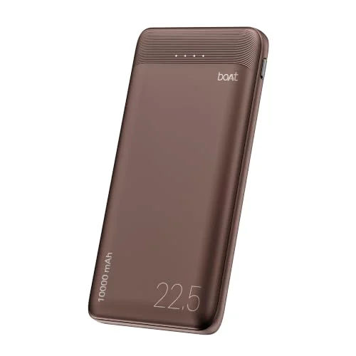 boAt EnergyShroom PB300 Neo 10000mAh Power Bank with 22.5W Fast Charging, 3X Output Ports, Supports Android, iPhone, Tablets, Earbuds (Mocha Brown)
