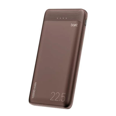 boAt EnergyShroom PB300 Neo 10000mAh Power Bank with 22.5W Fast Charging, 3X Output Ports, Supports Android, iPhone, Tablets, Earbuds (Mocha Brown)