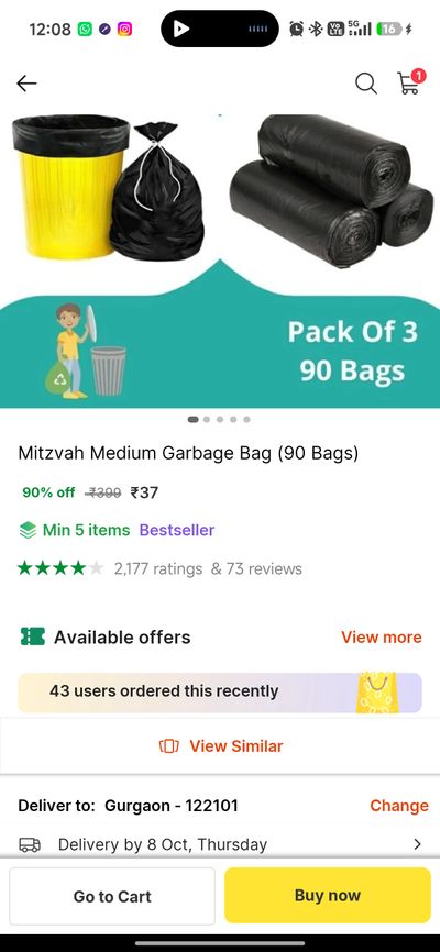 Mitzvah Medium Garbage Bag