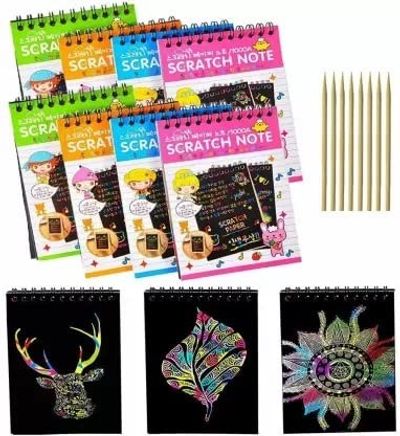 Royals Kids Birthday Return Gift Pack of 6 Activity & Drawing Scratch Books for Children