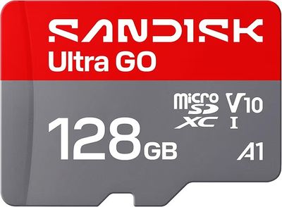 SANDISK 128GB Ultra Go microSD Card UHS-I, Up to 190MB/s, Full HD Video, Memory Card