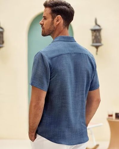 Men Patterned Regular Fit Shirt with Patch Pocket