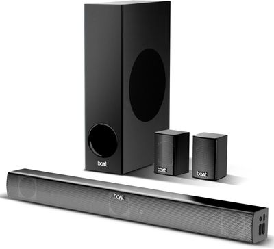 boAt Aavante Bar 2400 Pro/2450 Pro w/ EQ Modes, Bass&Treble Controls 220 W Bluetooth Soundbar (Premium Black, 5.1 Channel)