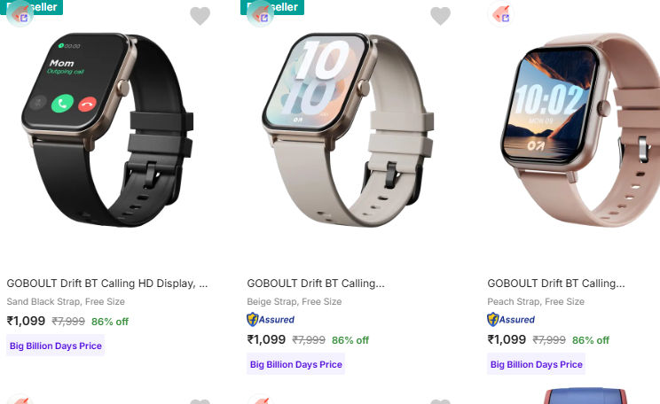 GOBOULT Drift Bluetooth Calling Smartwatch with Health Tracking (Beige)