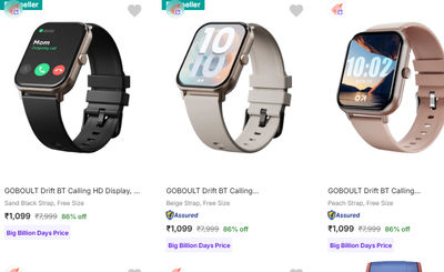 GOBOULT Drift Bluetooth Calling Smartwatch with Health Tracking (Beige)