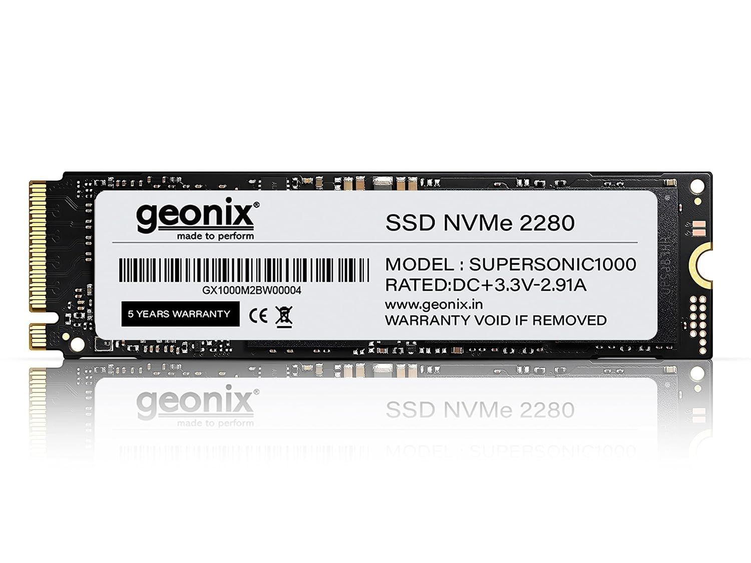 GEONIX 512GB M.2 NVMe SSD, 2280 SATA III (6Gb/s), Read Speed - Up to 2650 Mbps, Write Speed - Up to 2000 Mbps, Internal Solid State Drive(SSD), (5years Warranty)