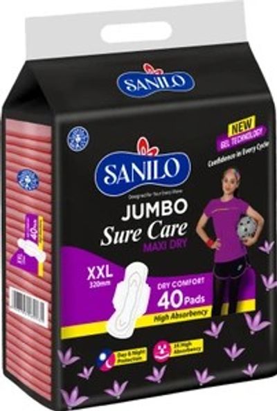 SANILO Jumbo Sure Care Maxi Dry Trifold 100% Leak Free, Anti-Rash...more