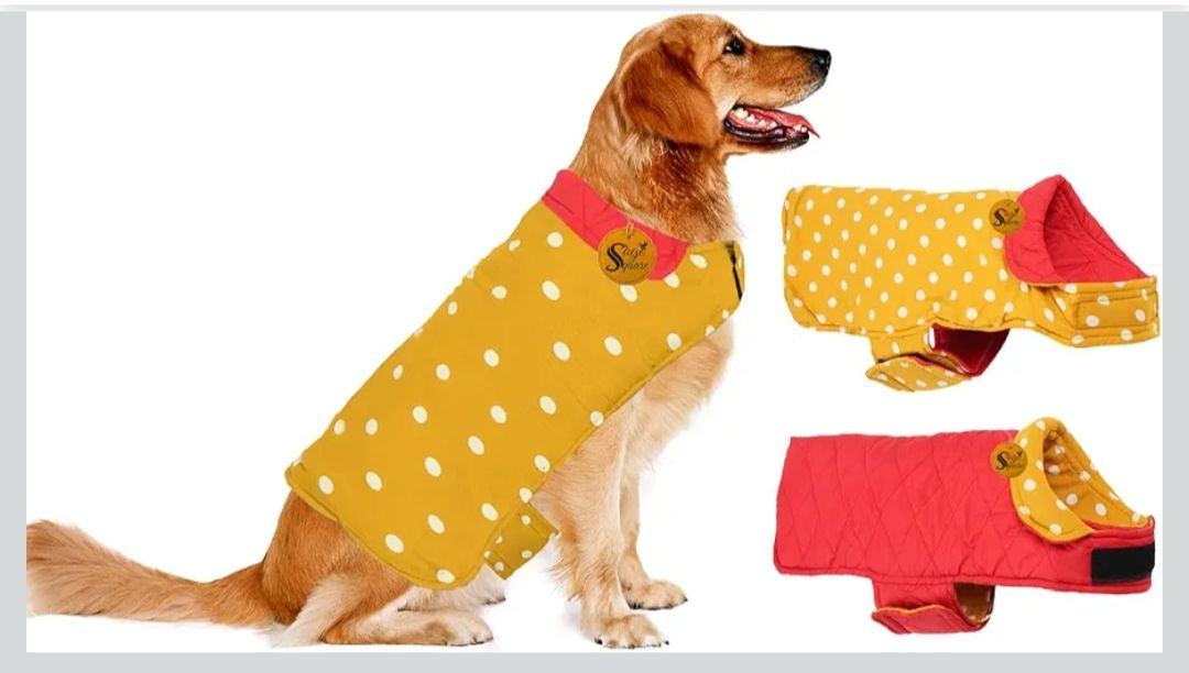 Sage Square 2 in 1 Premium Reversible Double Side Dog Coat, Ultra Warm Windproof Winter, Thicker Fleece Jacket for Cold Weather