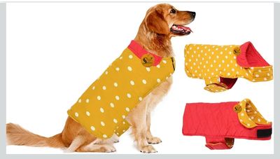 Sage Square 2 in 1 Premium Reversible Double Side Dog Coat, Ultra Warm Windproof Winter, Thicker Fleece Jacket for Cold Weather