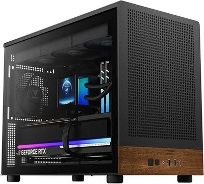 GAMDIAS Athena M4M Wood - Mini Tower Cabinet| Supports Mini-ITX, Micro-ATX Motherboard | AIO Support Top : 360mm/ Front: 240mm/ Bottom : 360mm