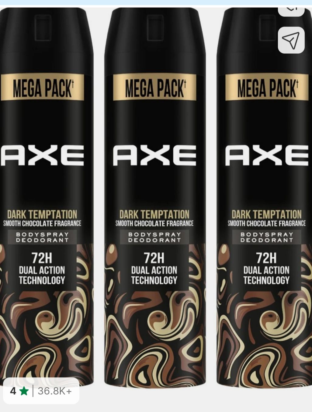 Axe 645ml deo pack of 3 at 217rs