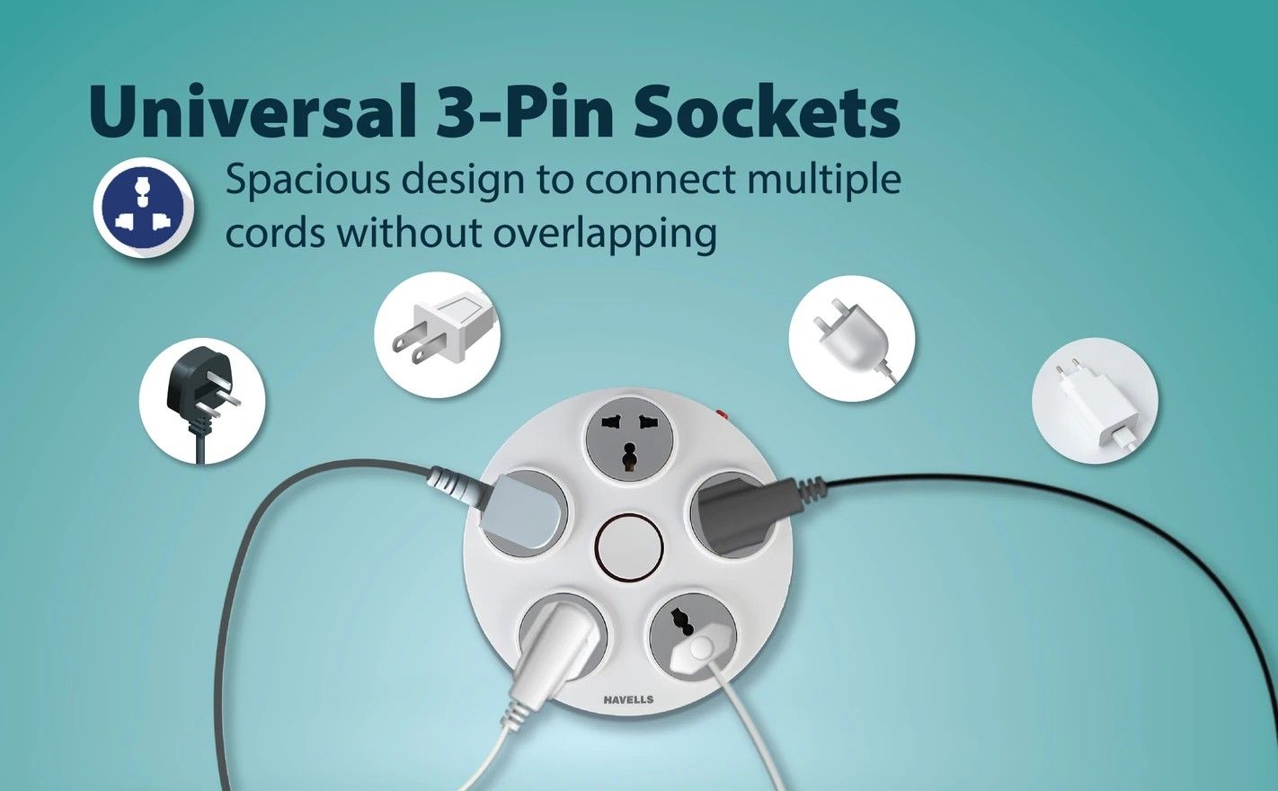 HAVELLS USB Star 5 Socket Extension Boards