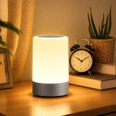 One94Store Touch Control LED Table Lamp - USB Rechargeable, Touch Control Night Light with 3-Color Dimmable Brightness for Bedroom, Living Room & Study