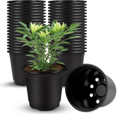 Plastic Flower Pots 3 Inch | Black Nursery Plant Pots for Indoor & Outdoor Gardening