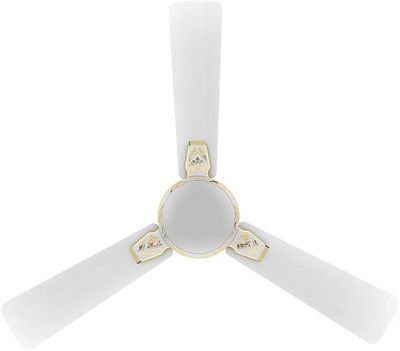 Crompton PREMION AURA2 DESIGNER 3D LOTUS DESIGN ANTIDUST1200 mm (48 inch) Ceiling Fan (Pearl White Gold)