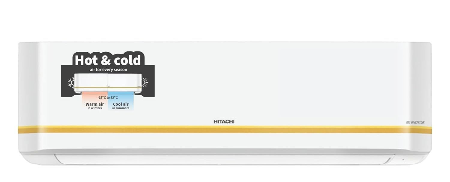Hitachi 1.5 Ton 3 Star Hot & Cold Inverter Split AC with Expandable Technology (100% Copper, Dust Filter, 3100HP RSQG318HGXA, White)