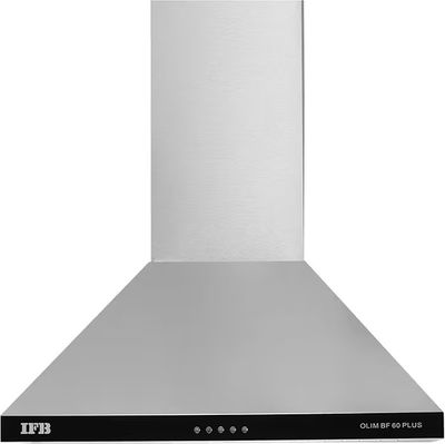 IFB 60 cm 960 m³/HR Pyramid Kitchen Chimney (COOKER HOOD OLIM BF-60 Plus, 2 Baffle Filters, Silver)