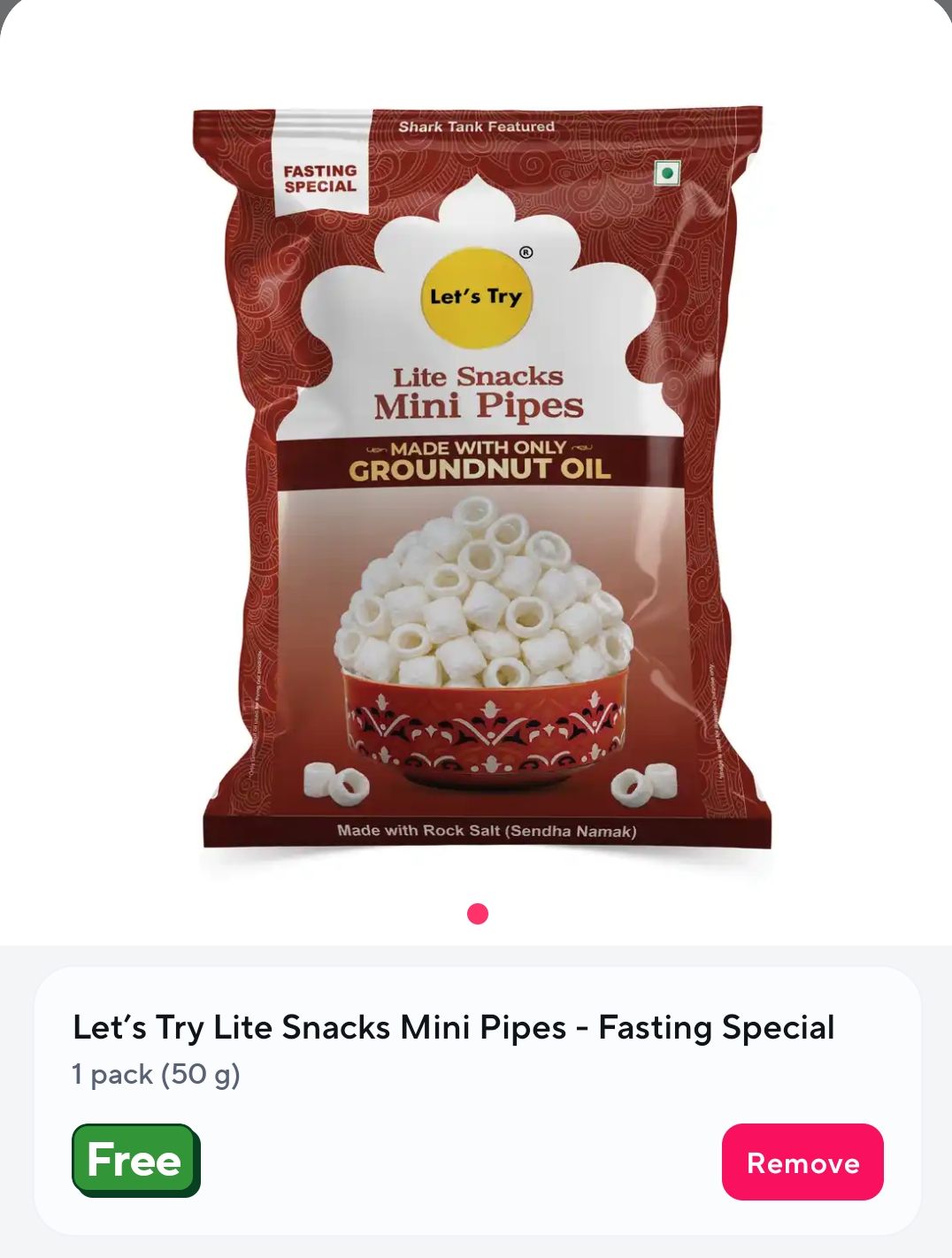 ZEPTO: Free Let's Try Mini Pipeson purchase of Navratri items above ₹99