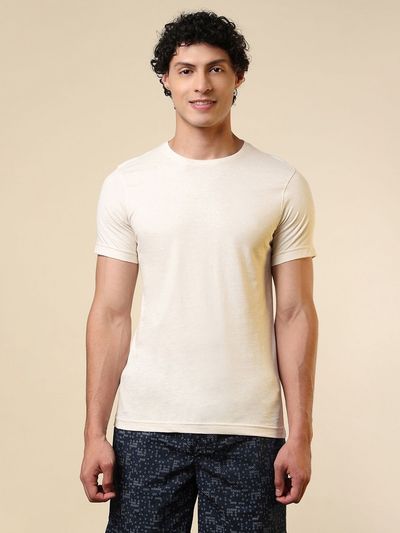 Buy SleepZ By Raymond Men Solid Round Neck Cotton T Shirt - Tshirts for Men 35705597 | Myntra