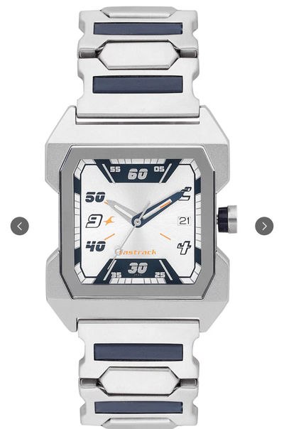 Fastrack Men Silver-Toned Analogue Watch NK1474SM01_BBD1