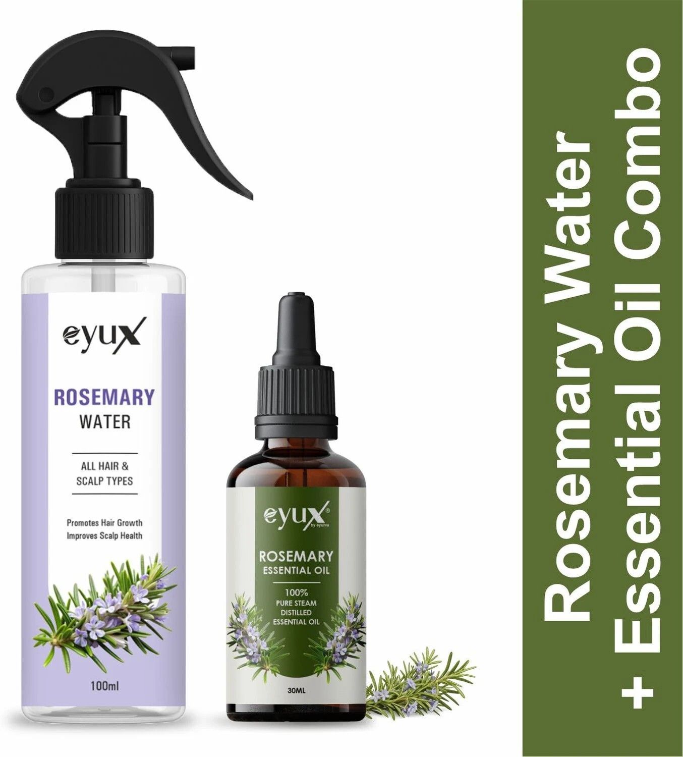 Eyux Rosemary Hair Care Duo Set (Rosemary Water Spray + Rosemary Essential Oil)