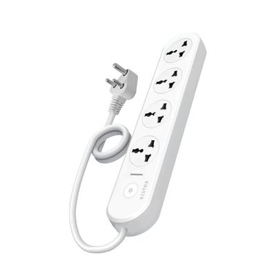 Bestor VoltEdge Extension Board 1500W Power Converter with 4 Universal Sockets, 1.5M Cord, Master Switch, LED Indicator, Child Safety Shutter, 3-Pin Multi Plug for Home Appliances (White)