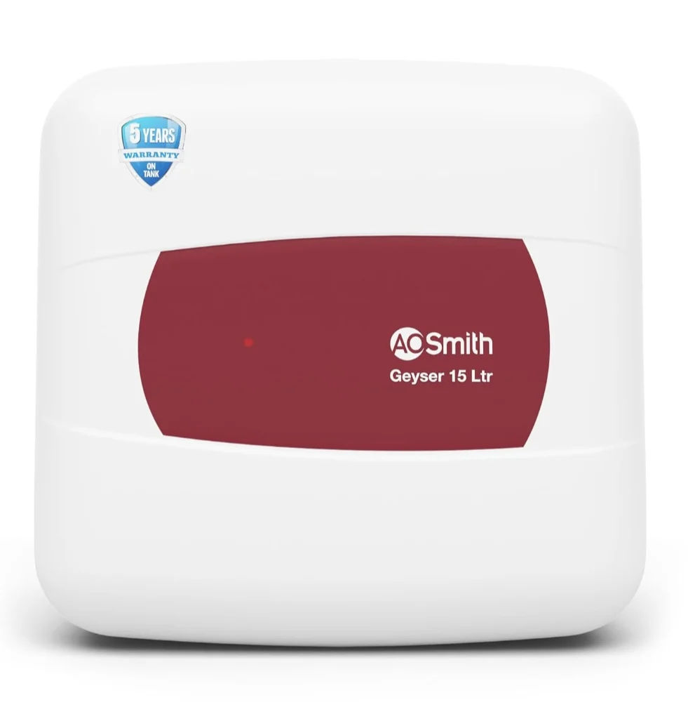 AO Smith Geyser 15 Litre 5 Star Rating (BEE) | Powerful 2KW Heating | Storage Water Heater With 2X Corrosion Resistant Blue Diamond Glass Tank | Warranty: 5 Yr Tank