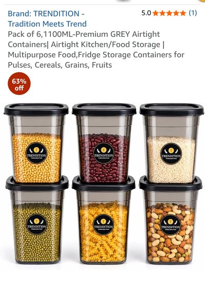 Trendition - Pack of 6 , Premium Airtight Containers -Discount Sale
