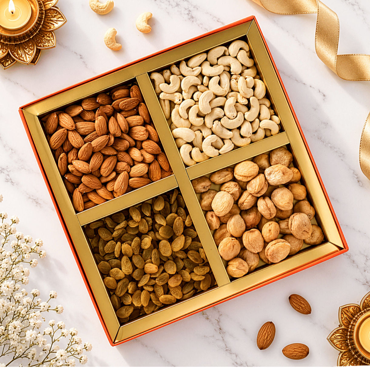 Bigbasket - bb Royal Premium Gift Box 300g (Almond, Cashew, Raisins, Apricot)