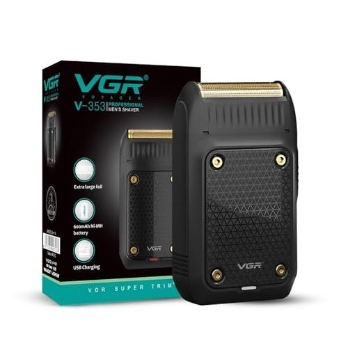 VGR V-353 Professional Electric Ultra Thin Shaver Rechargeable Razor for Face Care Beard Trimmer Reciprocating Blade with USB Travel Shaver, Men's Electric Razor, 2 Years Warranty (Black)