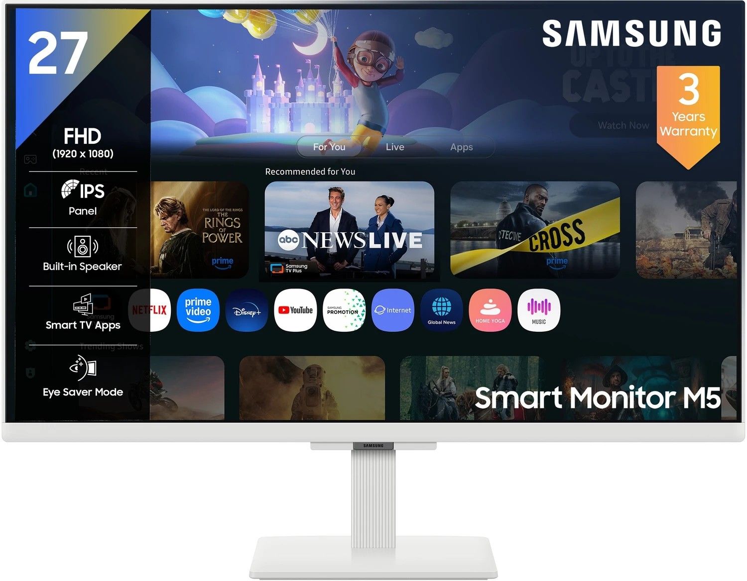 Samsung M5 68.58 cm (27 inch) Full HD LED Backlit IPS Panel with ...more