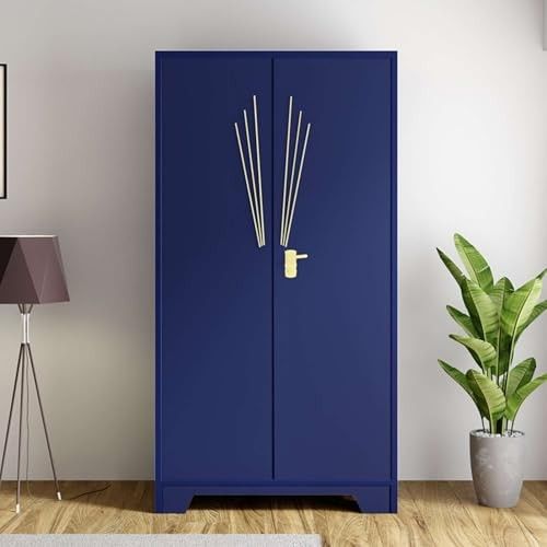 Interio by Godrej Centurion 2-Door Steel Almirah | Midnight Blue, 1-Year Warranty, 1 Locker, 3 Shelves