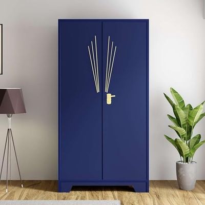 Interio by Godrej Centurion 2-Door Steel Almirah | Midnight Blue, 1-Year Warranty, 1 Locker, 3 Shelves