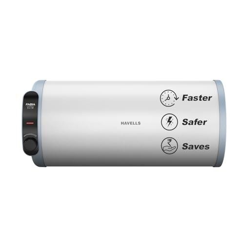 Havells Fabia Slim 15L Horizontal Left Storage Water Heater(Geyser)|Faster Heating|Safer to use|Saves electricity|Anti Rust Tank|Incoloy Element|7 Year Tank Warranty| Free Installation & Flexi Pipes