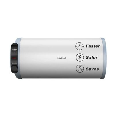 Havells Fabia Slim 15L Horizontal Left Storage Water Heater(Geyser)|Faster Heating|Safer to use|Saves electricity|Anti Rust Tank|Incoloy Element|7 Year Tank Warranty| Free Installation & Flexi Pipes