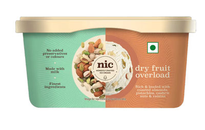 Instamart: NIC Ice Cream Dry Fruit Overload Ice Cream 500ml @105 & more upto 95% off