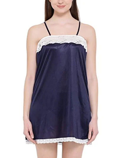 Clovia Women's Satin Mid Thigh Length Nightdress