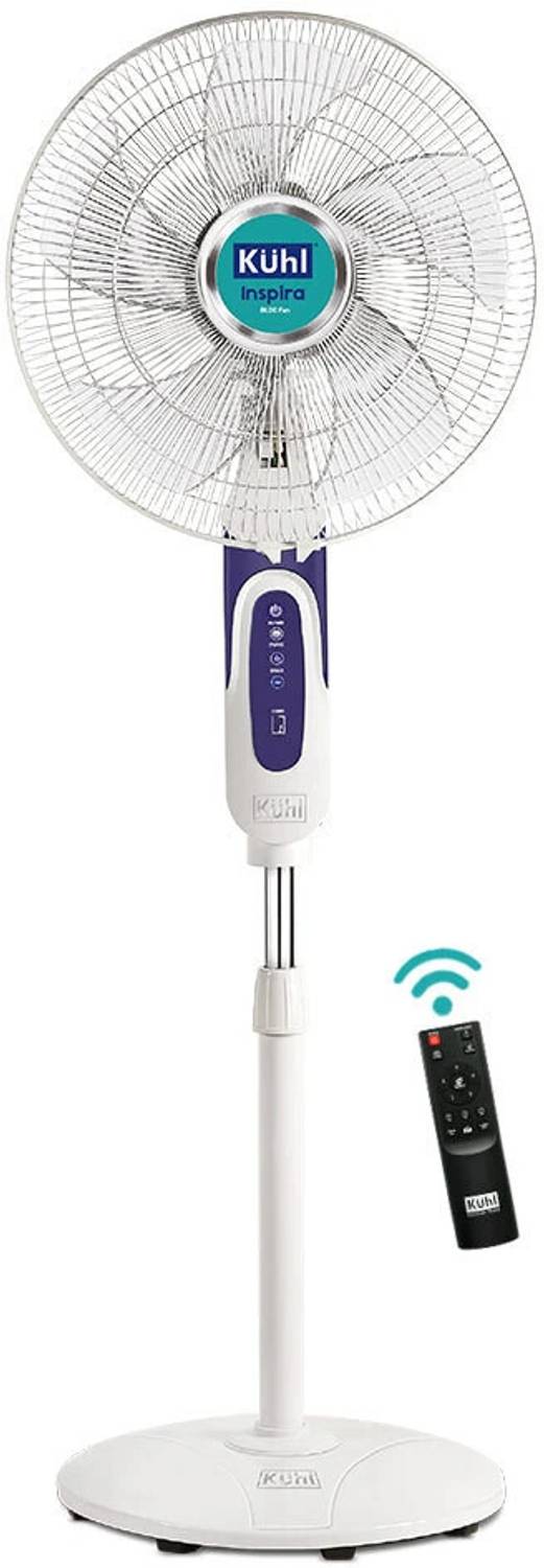 Kuhl Inspira P1 with 5 Year Warranty BLDC Motor with Remote 400 mm Pedestal Fan (5 Star | White | Pack of 1)