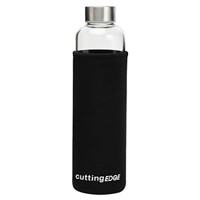 [Apply 28% Coupon] Cutting EDGE 1L Borosilicate Glass Water Bottle | Black Sleeve