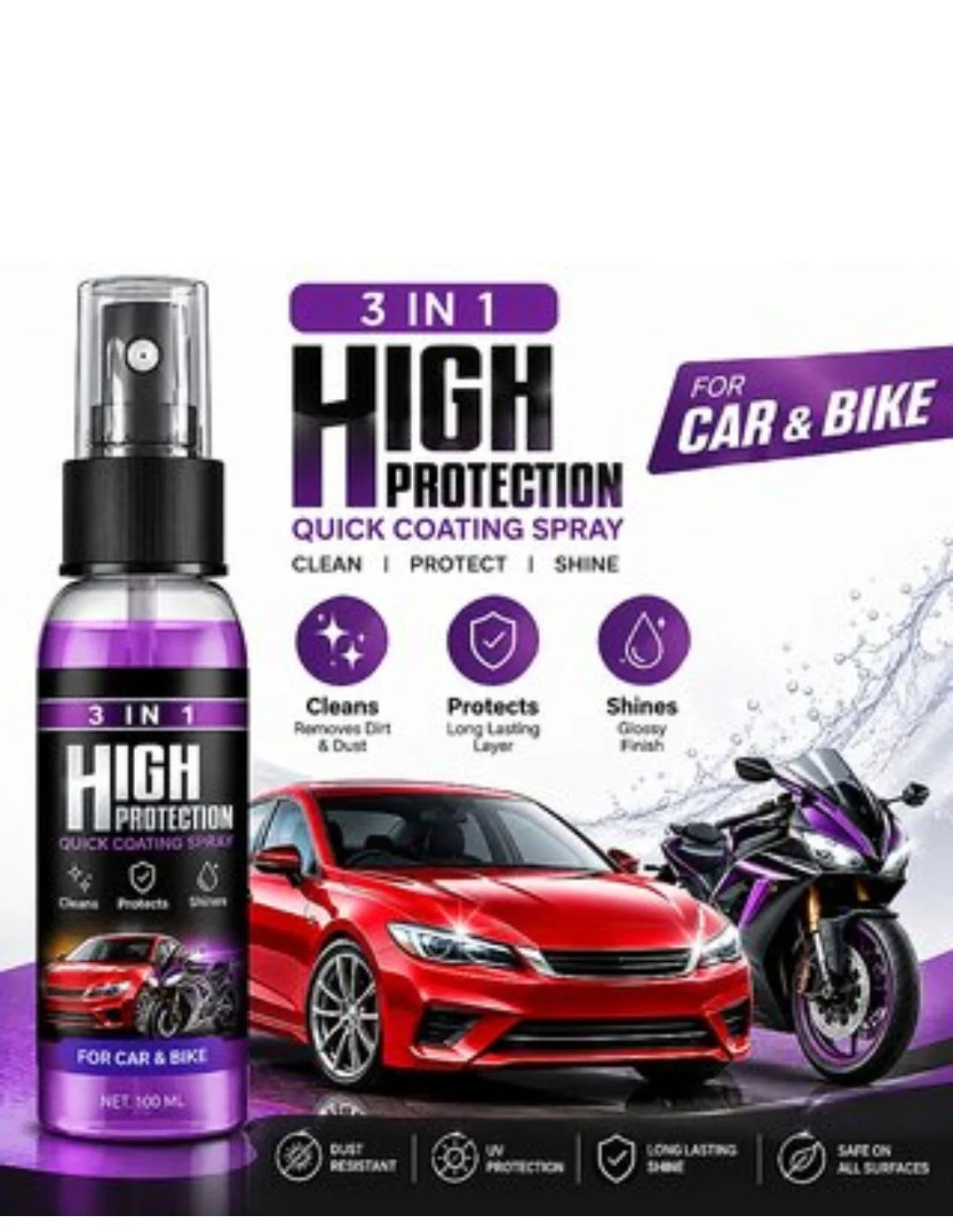 3 in 1 Car and Bike Coating Spray