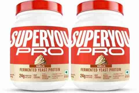 SUPERYOU Pro Fermented Yeast Protein, 24g Protein, Gut Friendly, Superior Muscle Recovery Plant-Based Protein (1 kg, Vanilla)