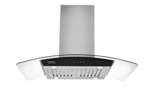 Hindware Smart Appliances | Celia Plus Dx 90 cm 1250 m³/hr Auto Clean Chimney with Push Button feature (Curved Chimney)