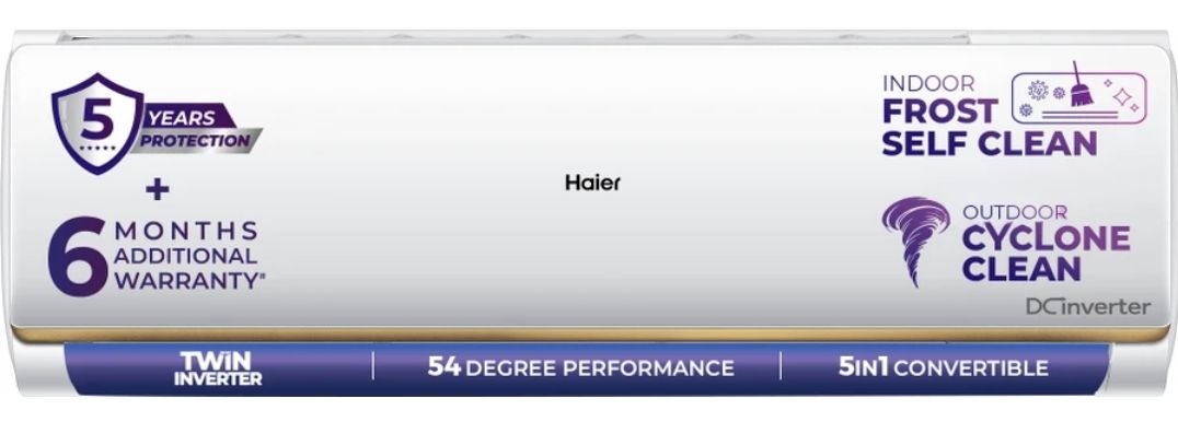 Haier 2026 Model 1.4 Ton 3 Star Split Twin Inverter AC (HSI48N-G3NB-I+HSO48-3NB-I, White)