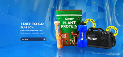 Flat 50% OFF + Free Gifts - Free Sipper , Free GYM Bag