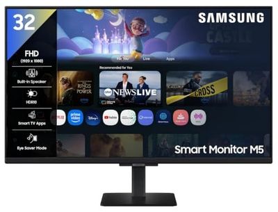 Samsung 32-Inch M5 FHD Smart Monitor | Smart TV Experience, Screen Mirroring, Speakers & Wi-Fi (LS32FM500EWXXL)