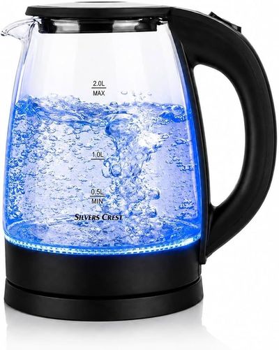 2L Glass Electric Kettle | Premium Borosilicate Glass | 1500W | Blue LED Illumination | Auto Shut-Off | Boil-Dry Protection | BPA Free | 360° Base | Water Level Indicator | Gift for Home & Office