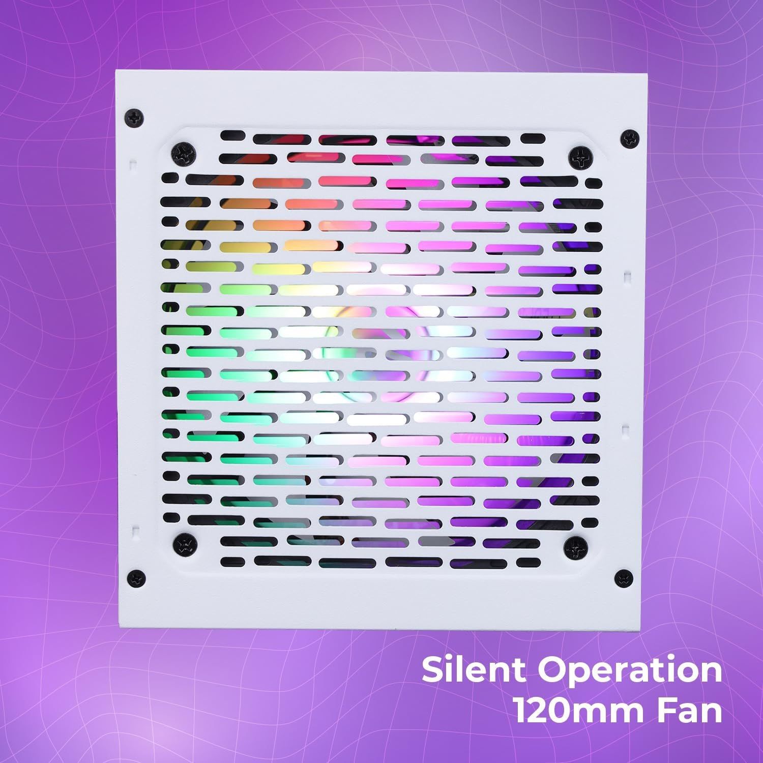 ZEBRONICS VS600Z 600W Premium Power Supply with Silent 120mm RGB Fan, Long Flat Cables, PCIe x 1, SATA x 4, 12V 36A (Max.), Over Voltage/Over Current/Short Circuit Protection (White)